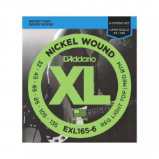 Jogo de 6 Cordas DAddario Para Baixo EXL165-6 XL Nickel Wound .032-.135