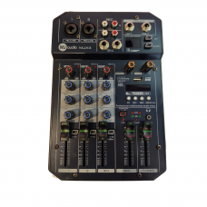 Mesa de Som MJ Audio 4 Canais Profissional - MJ-X4