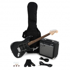 Kit Fender Guitarra Squier Affinity Series Stratocaster HSS LRL CFM Black
