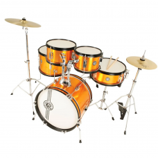 Bateria Infantil Nagano One Orange 16" Completa Pratos e Banco