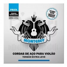 Encordoamento Monterey Aço Para Violão Prata Tensão Extra-Leve 0.10 - EMVA10EL