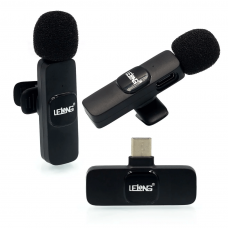 Microfone de Lapela Sem Fio Duplo Para Iphone - LE-932
