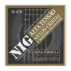 Corda Violão Nylon Cristal/ Metal Prateado Alta Tensão Rouxinol N 470