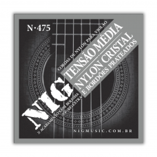 Corda Violão Nylon Cristal/ Prateada Média Tensão NIG N 475