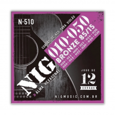 Jogo de 12 Cordas Violão Aço / Bronze NIG N 510