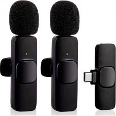 Microfone de Lapela Duplo Tipo C K9