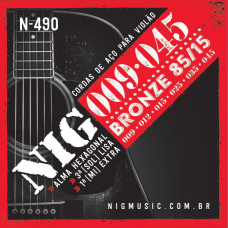 Encordoamento Para Violão NIG Aço 6 Cordas 009/045