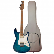Guitarra Benson Stratocaster Hardy S MD M BLB/WP Chrome   Bag
