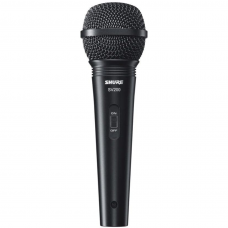Microfone Shure Unidirecional com Fio Black SV200-W