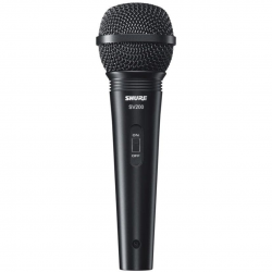 Microfone Shure Unidirecional com Fio Black SV200-W